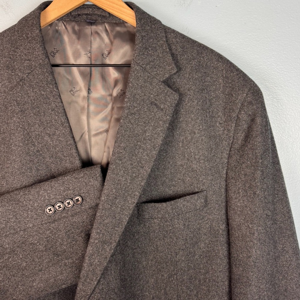 Jos A Bank Reserve Men 50 Regular Gray Wool Cashmere Tailored Fit Blazer Coat